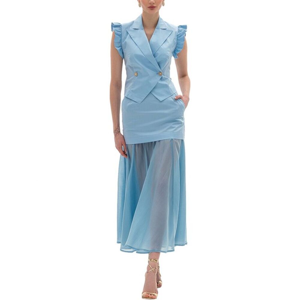Bgl Womens  2Pc Vest & Skirt Set, Blue